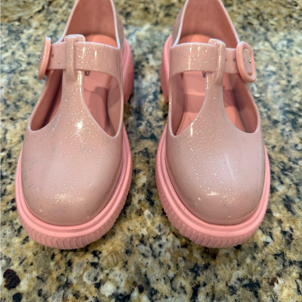 Mini Melissa Pink Dress Shoes T-Strap Style